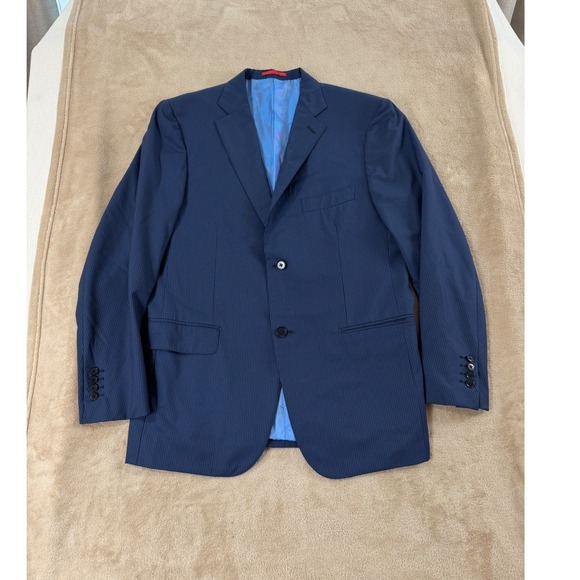 ISAIA Napoli Navy Wool Blazer Men Size 52 Italian 2 Buttons Business Ocassions